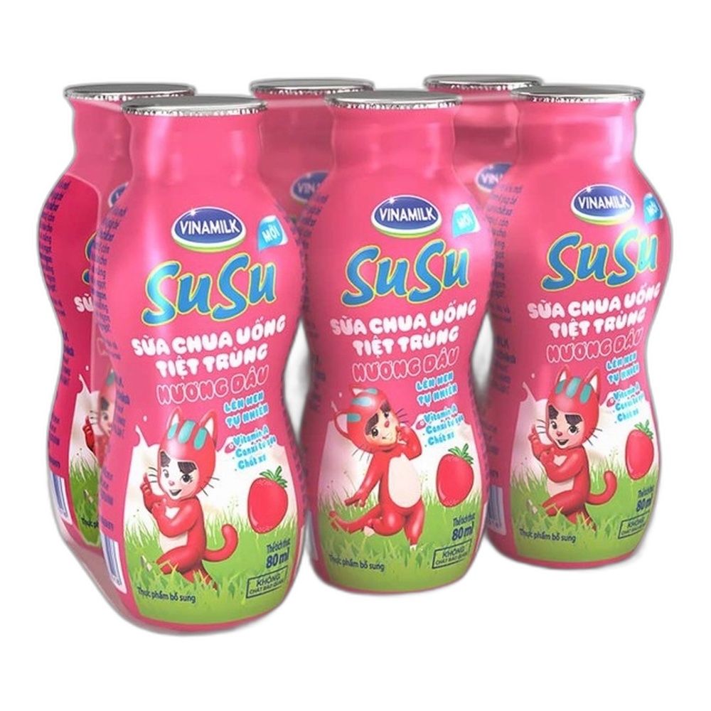 Sữa chua uống  Susu IQ hương dâu lốc 6*80ml