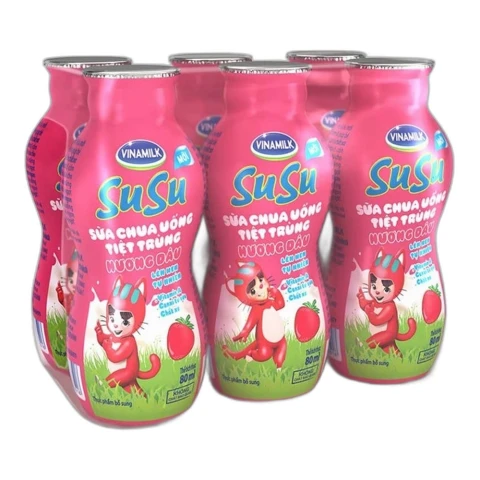 Sữa chua uống  Susu IQ hương dâu lốc 6*80ml