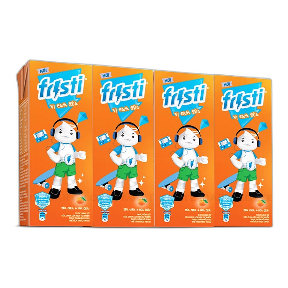 Sữa chua lên men Fristi vị cam sữa lốc 4*180ml