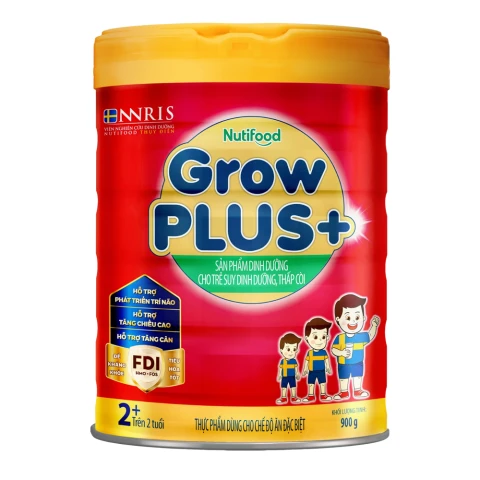 Sữa bột Nutifood Grow Plus2+( đỏ) cho trẻ trên 2T 900gr/12