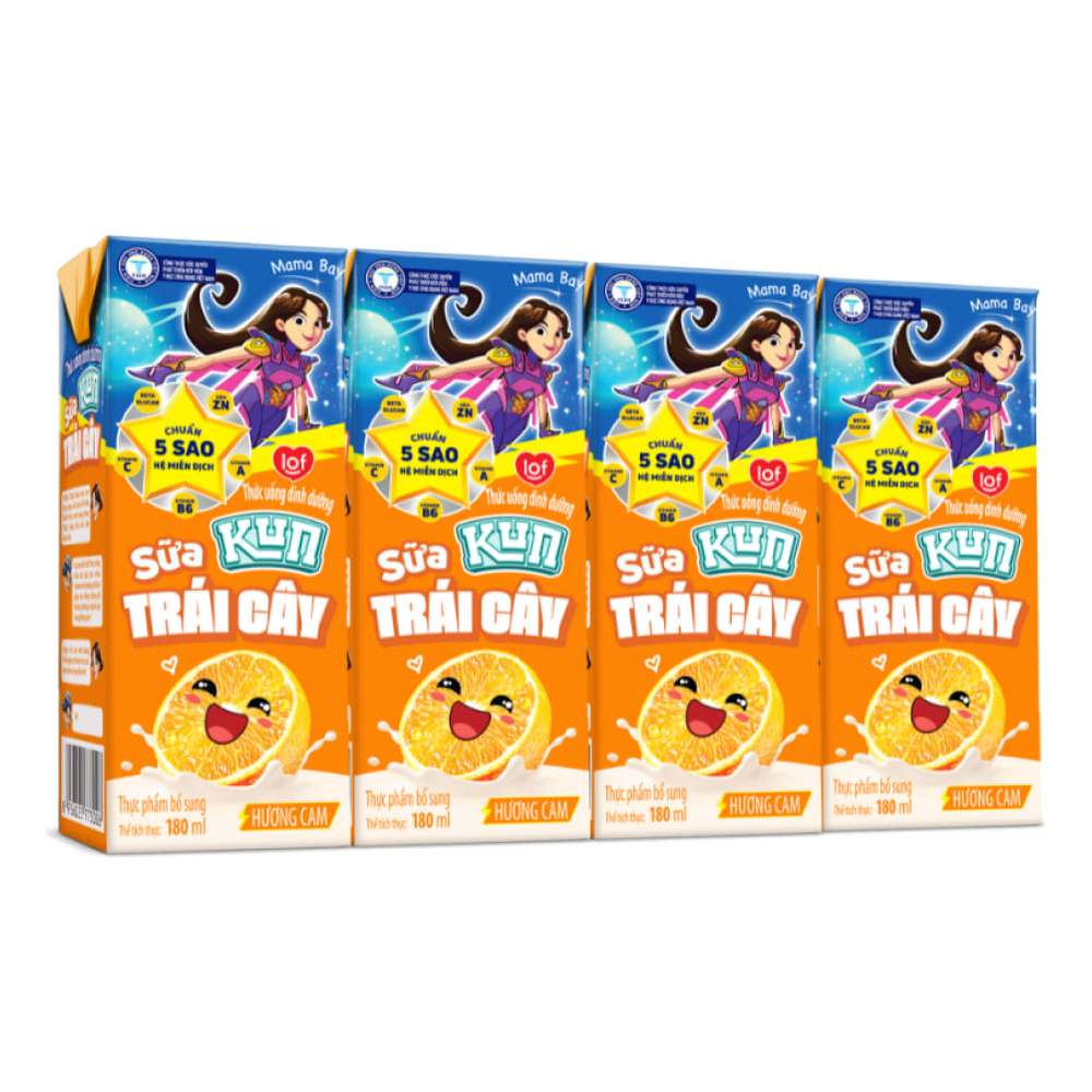 Sữa trái cây LiF Kun hương trái cây lốc 4*180ml