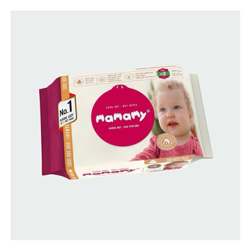 Khăn ướt VS Mamamy 30 có mùi mua 1 tặng 1 _Tem
