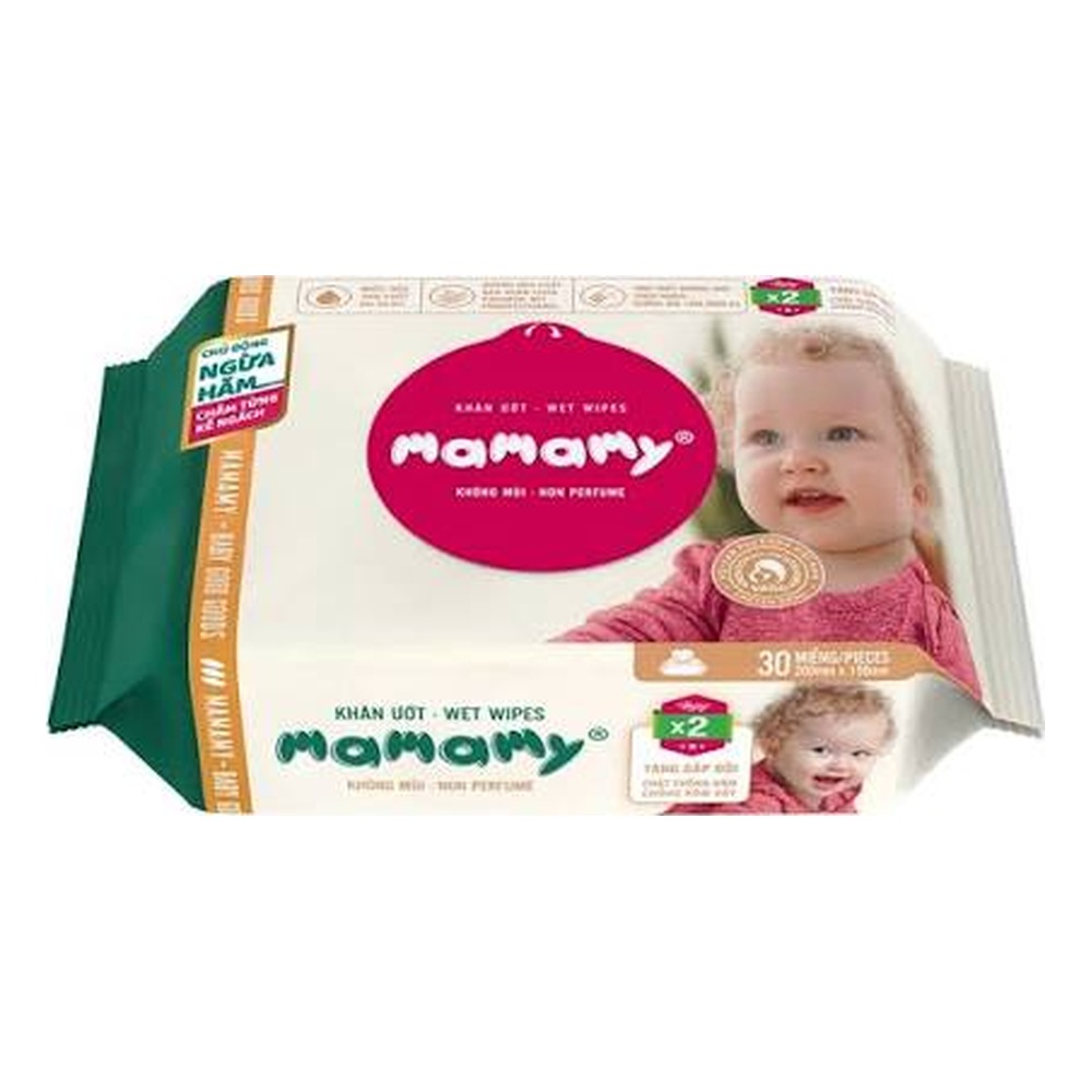 Khăn ướt VS Mamamy 30 tờ không mùi mua 1 tặng 1 _Tem