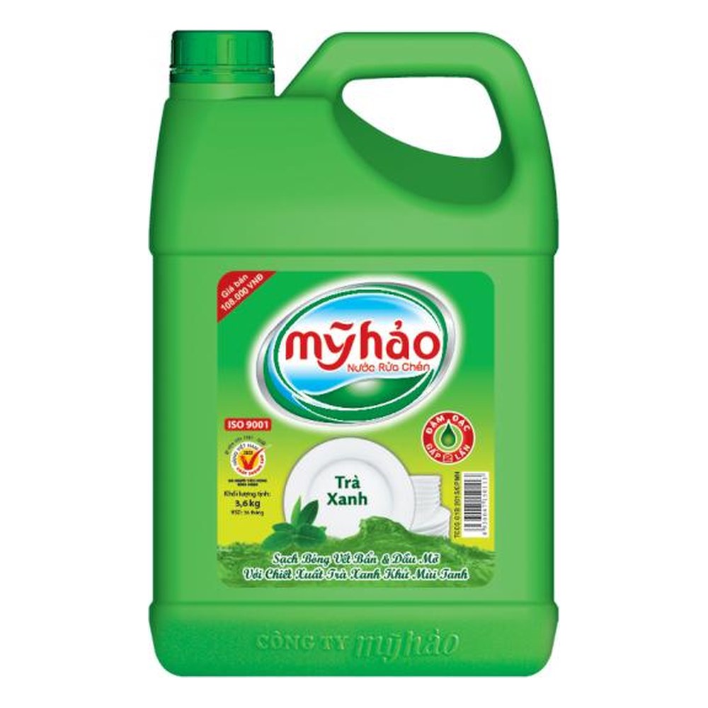 Nước rửa chén Mỹ Hảo trà xanh 3kg/4