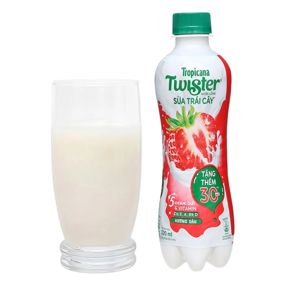 Juicy sữa dâu Twister chai 320ml/24