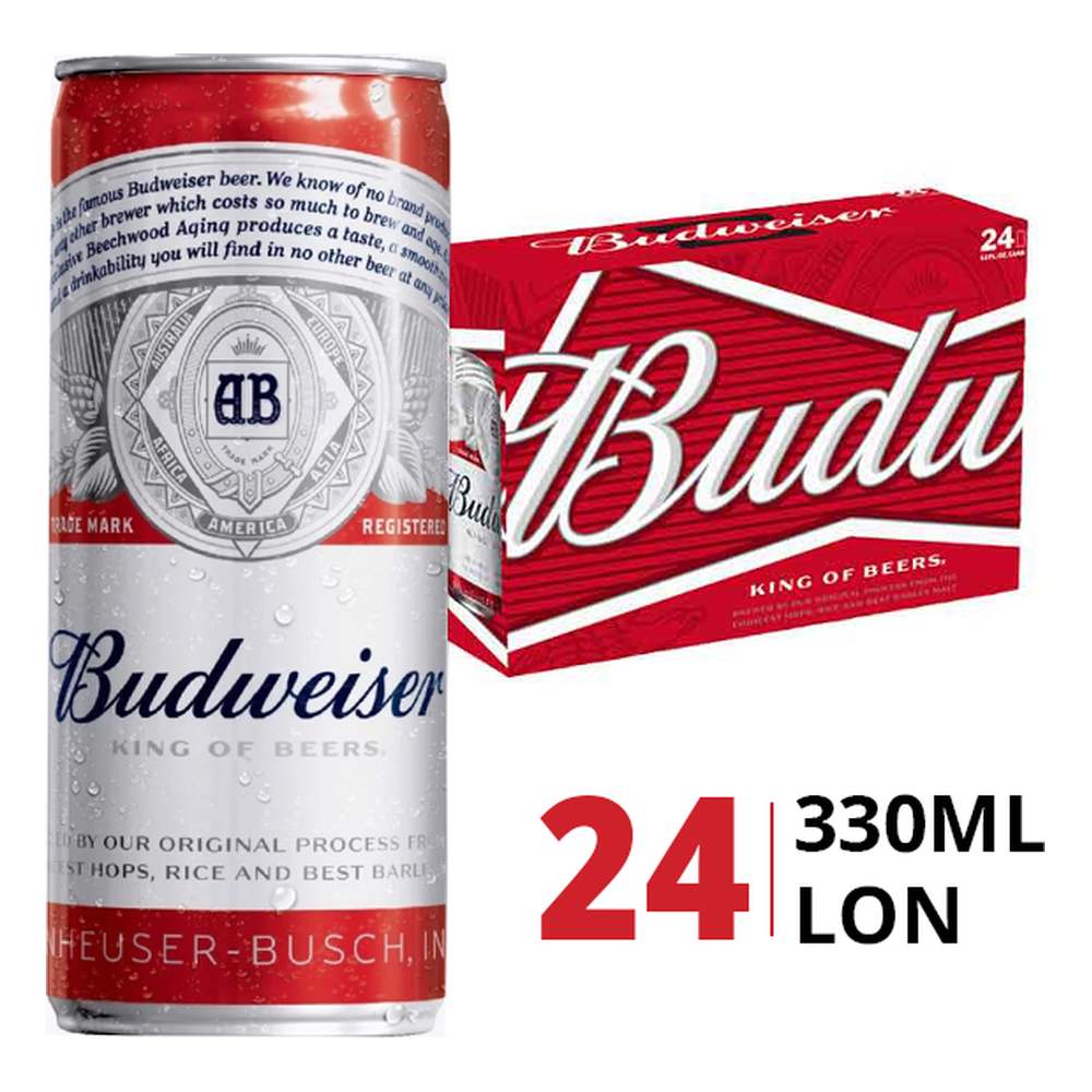 Bia Budweiser lon 330ml/24