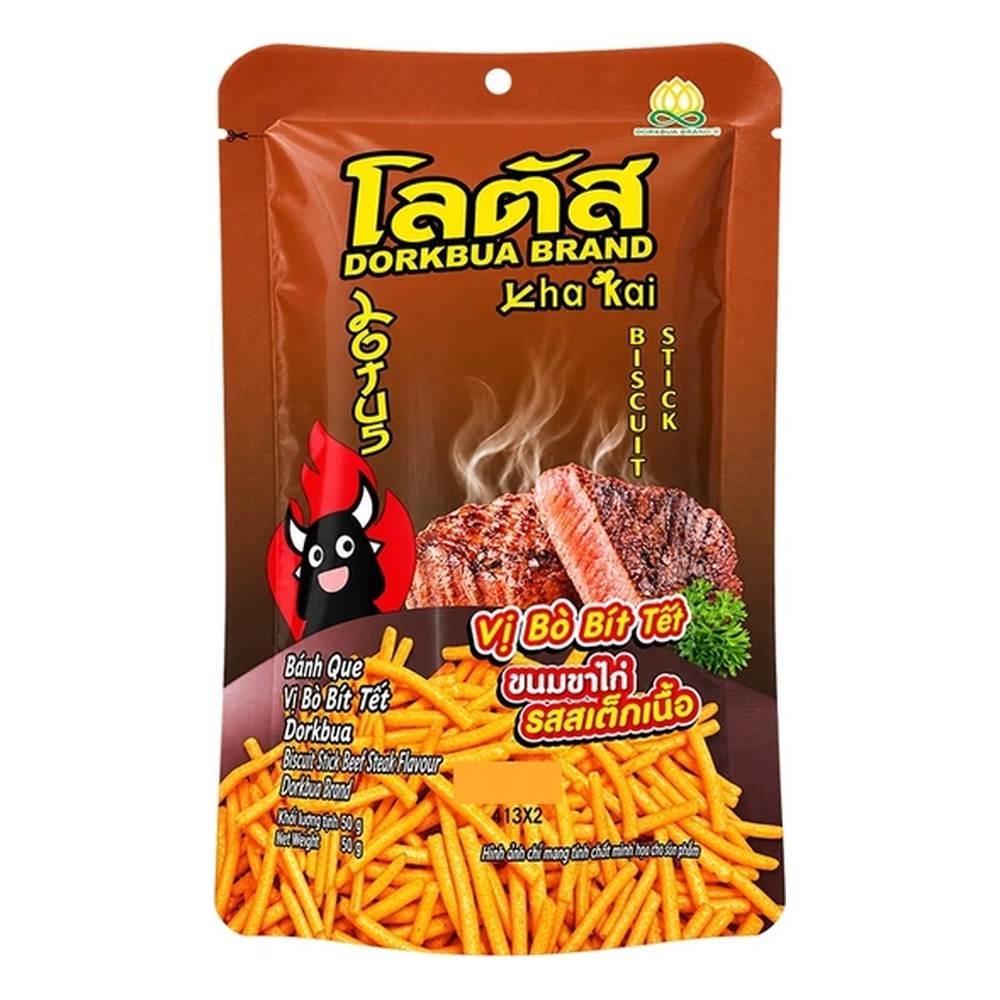 Bánh que vị bò nướng BBQ Dorkbua 62gr/48