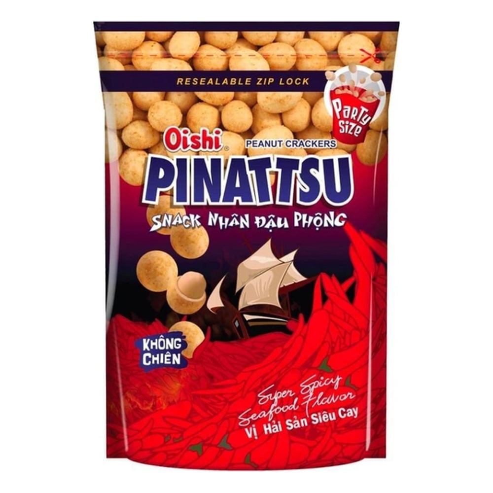 Đậu phộng rang OISHI Pinattsu vị hải san siêu cay 80g/20