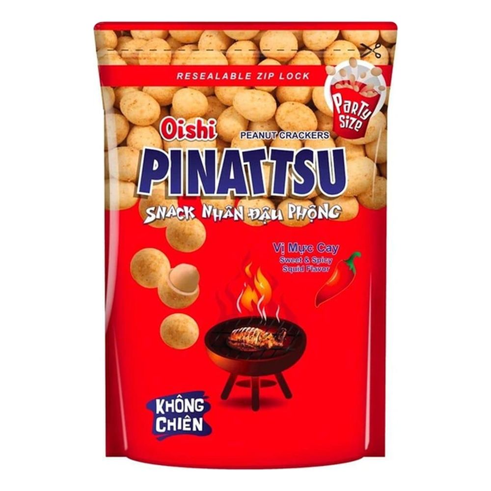Đậu phộng rang OISHI Pinattsu vị mực cay gói 80g/20
