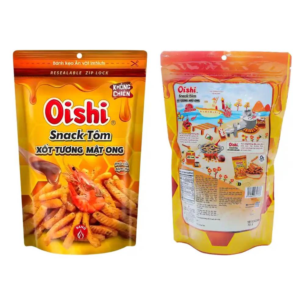 Snack OISHI tôm xốt tương mật ong gói 65g/20