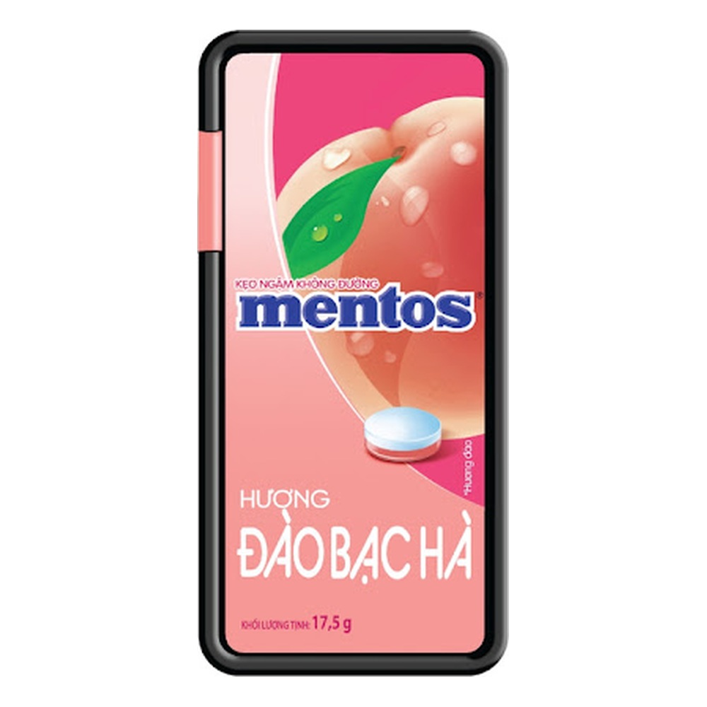 Kẹo ngậm Mentos hương đào bạc hà 17,5gr/12