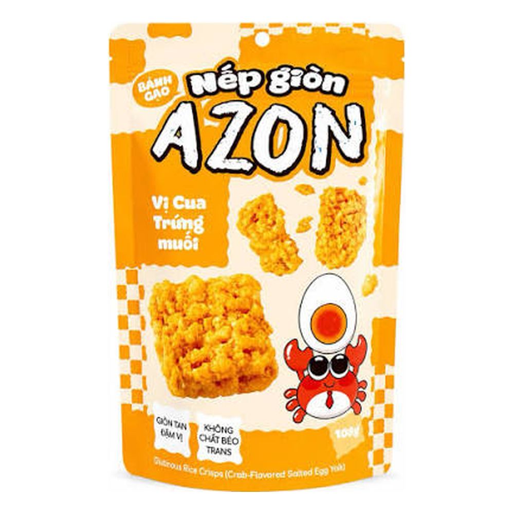 Bánh gạo nếp giòn Azon vị cua trứng muối 108gr/30