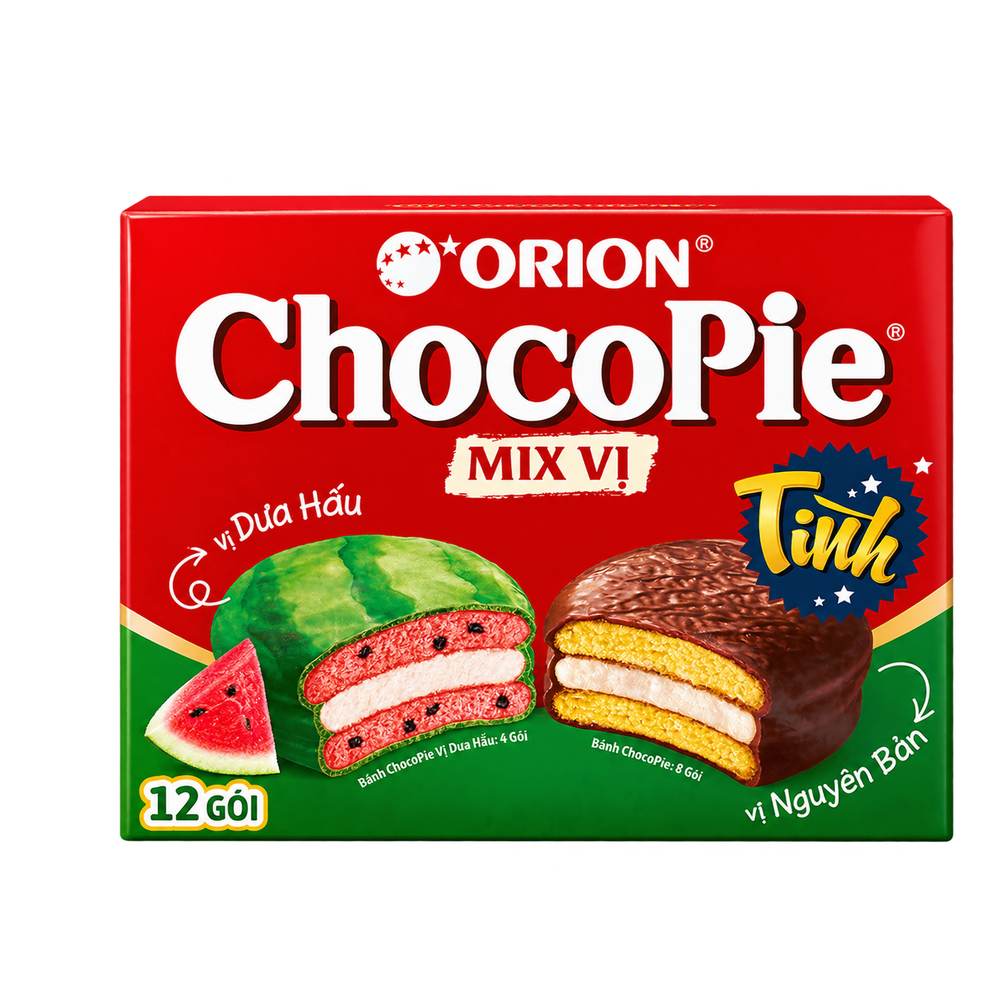 Bánh Chocopie Mx vị nguyên bản và dưa hấu 402,4gr/8
