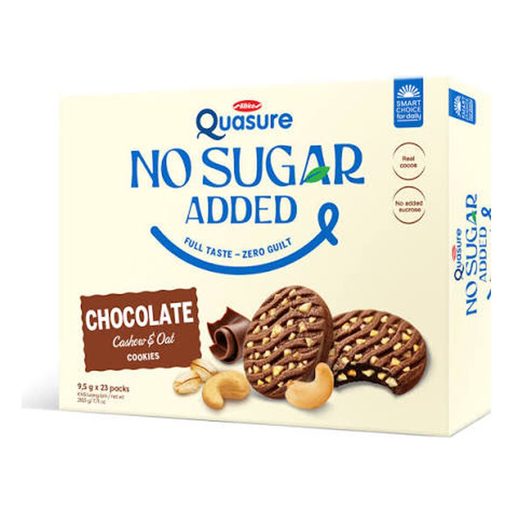 Bánh Quasure NoSugar  sôsôla hạt điều yến mạch 218,5gr/10
