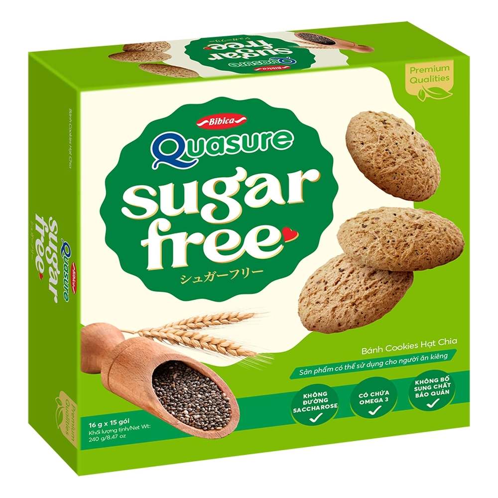 Bánh Quasure Sugar Free hạt chia 240gr/10