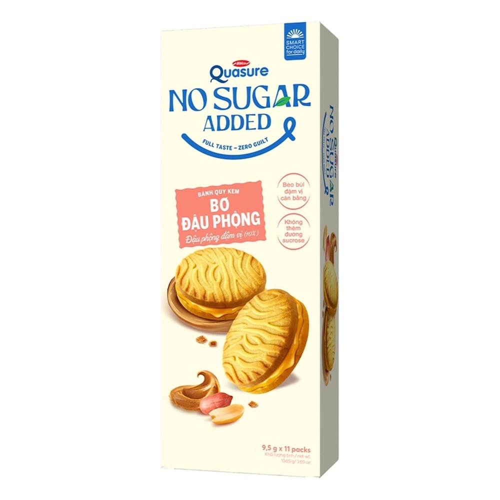 Bánh Quasure NoSugar kem bơ đậu phộng 114gr/20