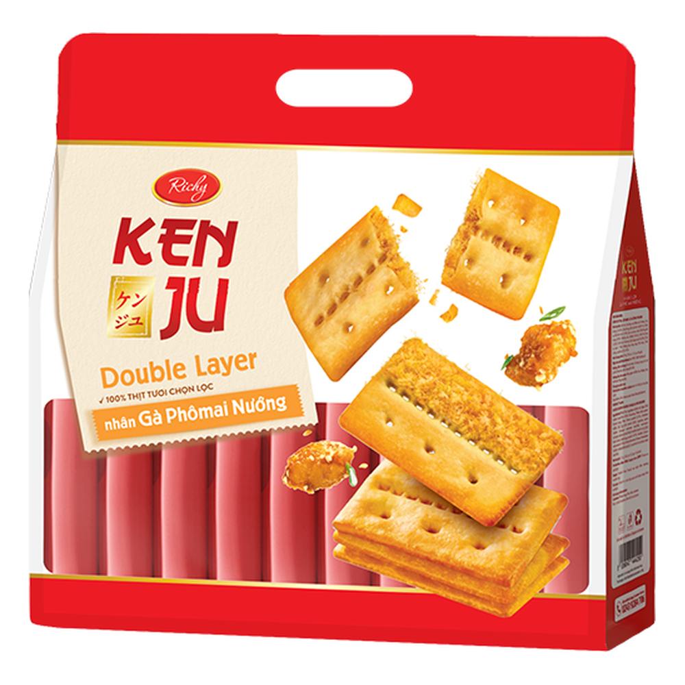 Bánh Kenju 2 lớp nhân gà phô mai nướng 216gr 1 km 1