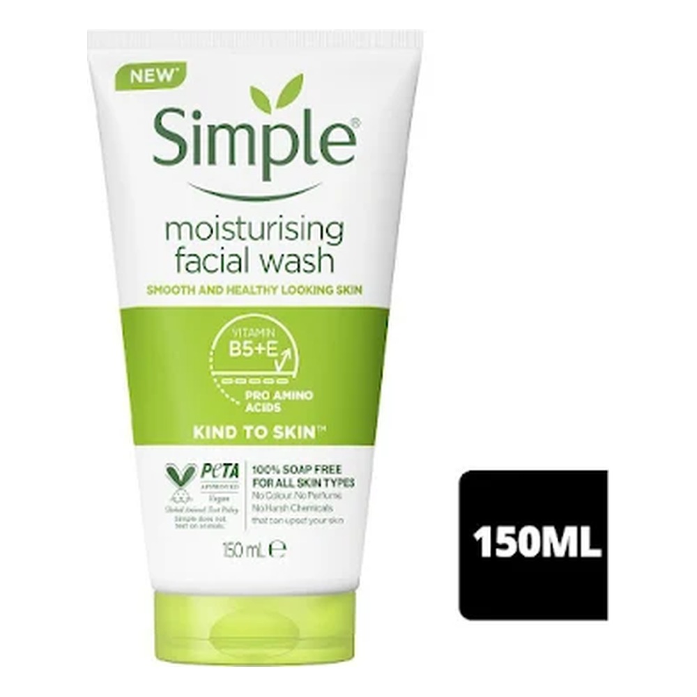 Sữa rửa mặt SIMPLE Dưỡng ẩm không chứa xà phòng  150ml