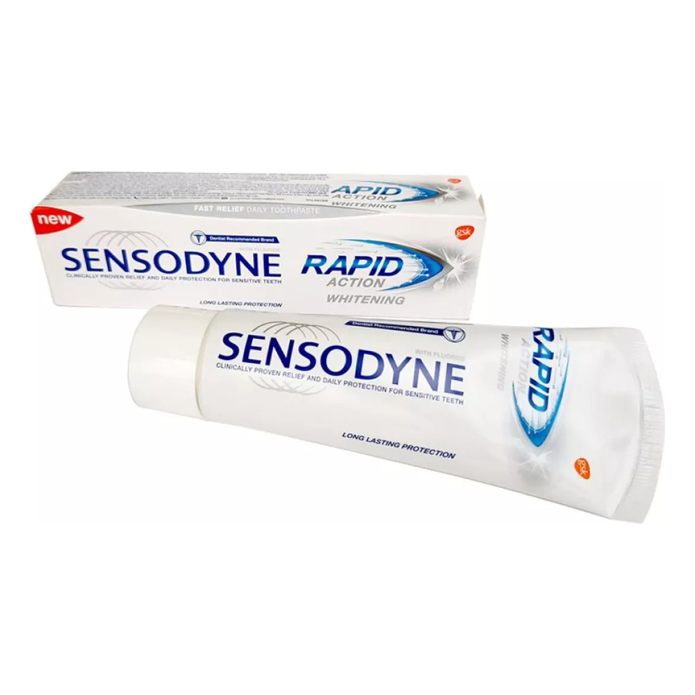 KĐR Sensodyne Rapid Action Whiteing trắng răng giảm ê buốt  100g/12
