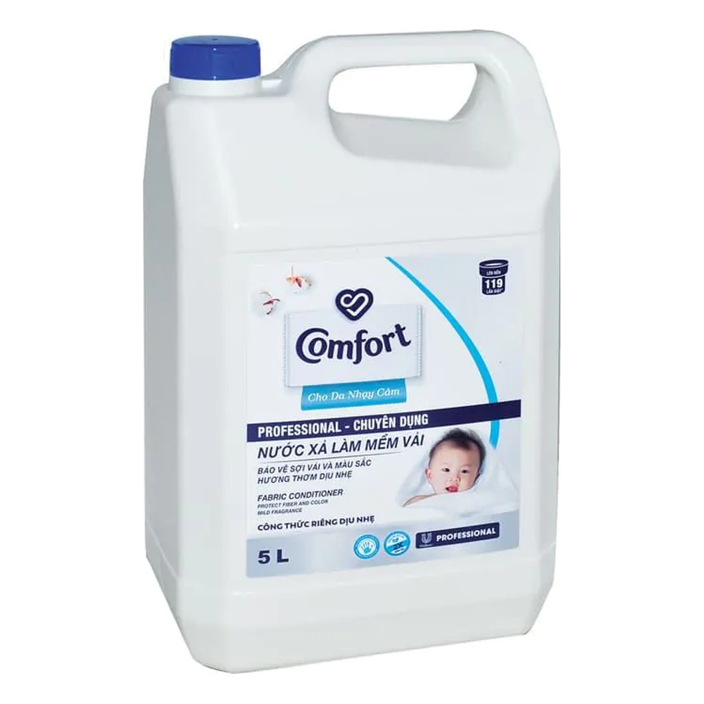 Nước xả vải trẻ em Comfort cho da nhạy cảm can 5L