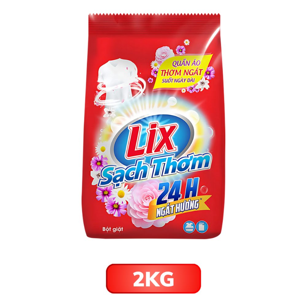 Bột giặt  Lix  sạch thơm 24h ngát hương 2kg