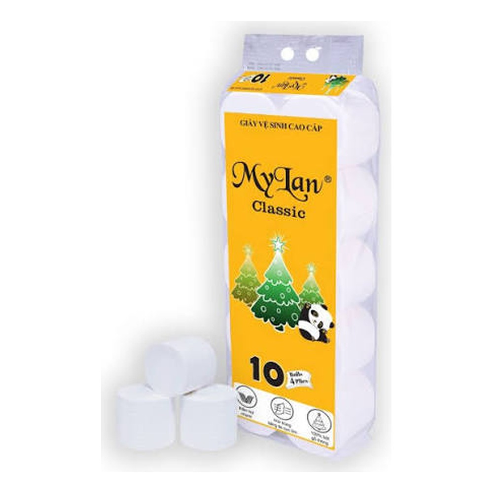 Giấy vệ sinh thông 10 cuộn không lõi 10 cuộn /Lốc