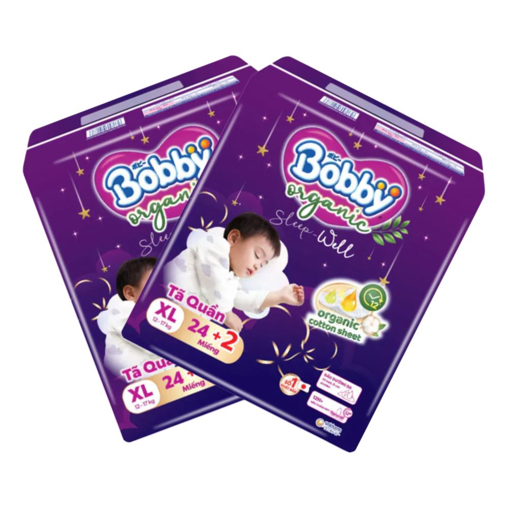 Tã quần Bobby Organic đêm XL24 /3