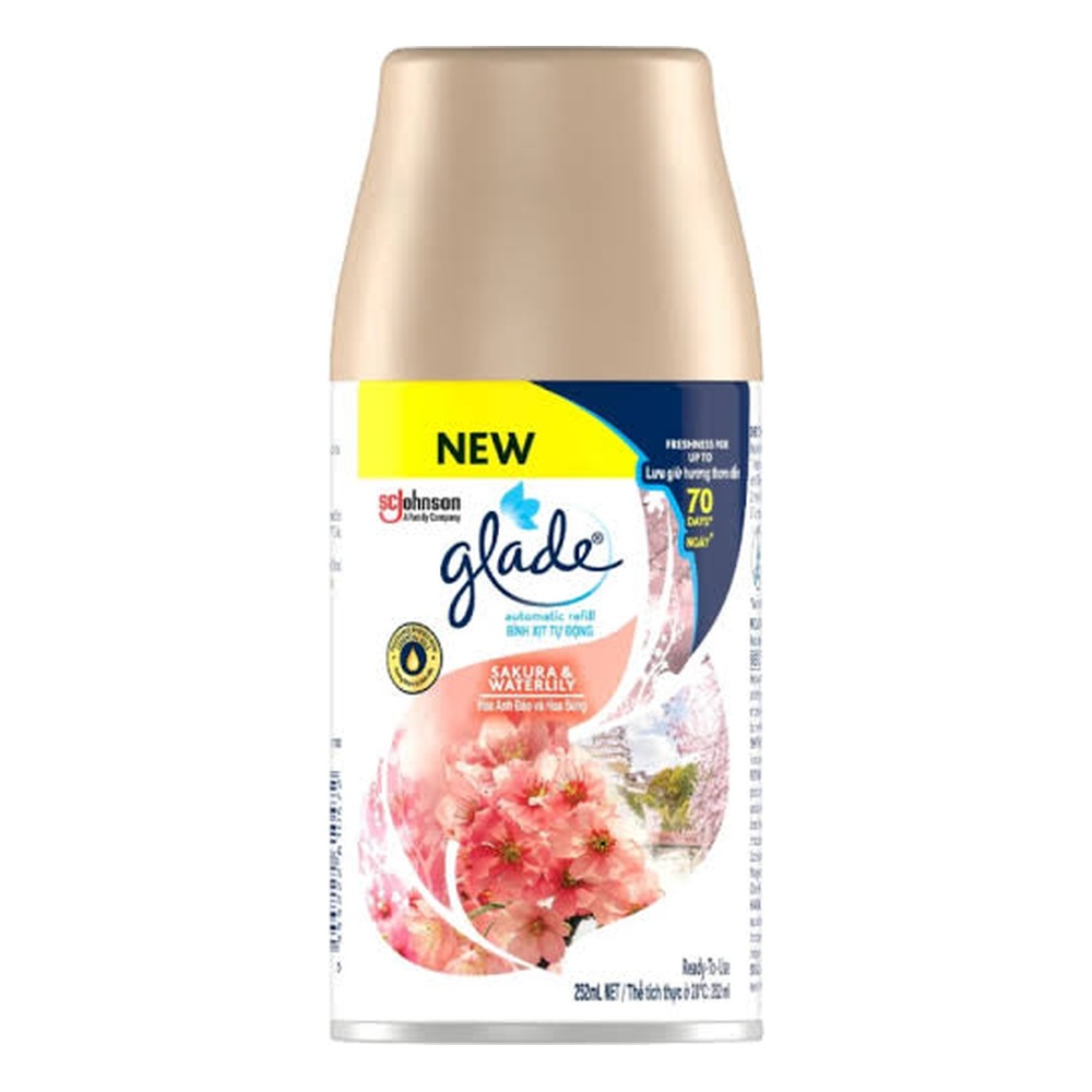 Xịt phòng  Glade tự động hương hoa anh đào Lily 175g/252ml