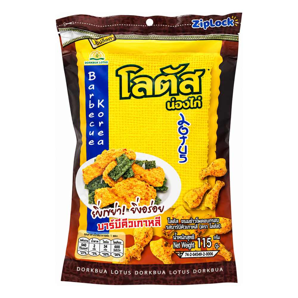 Bánh que đùi gà vị BBQ và rong biển Dorkbua Brand 110gr/36