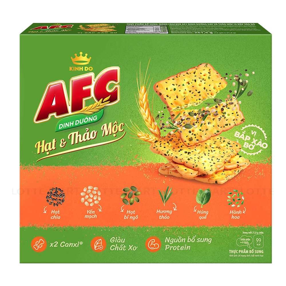 Bánh AFC hạt và thảo mộc 261gr/16