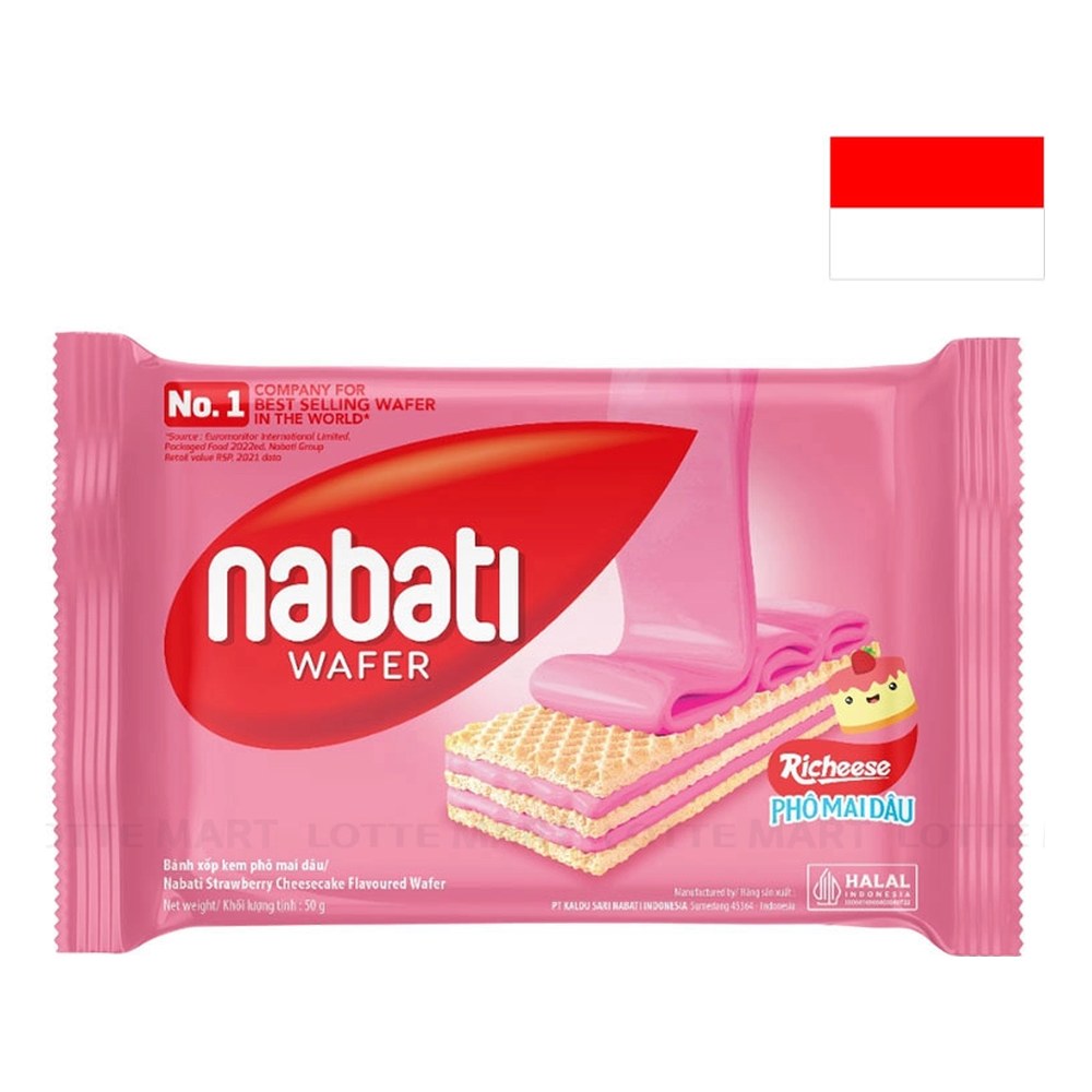 Bánh xốp Nabati kem phô mai dâu 50gr/60