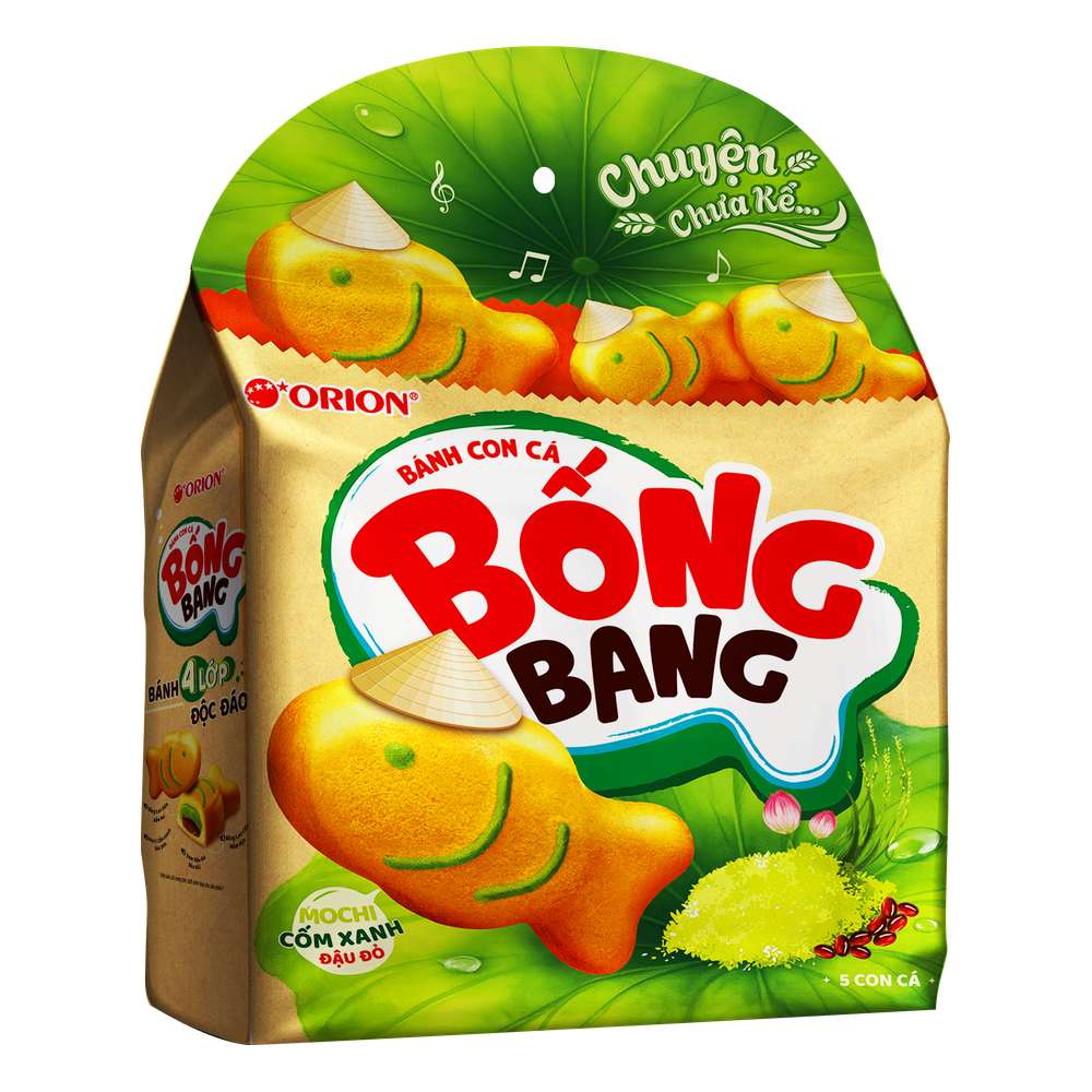Bánh con cá Bống Bang cốm xanh 232gr(8 gói*29gr)/8
