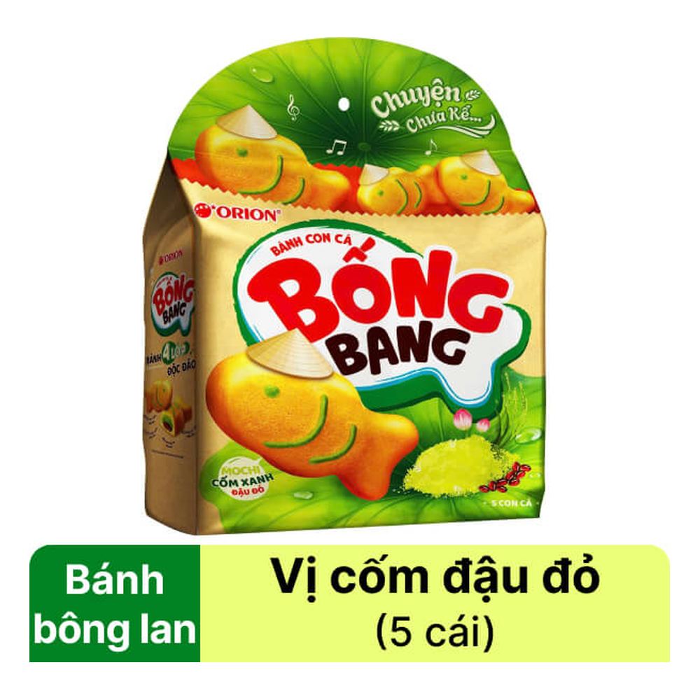 Bánh con cá Bống Bang cốm xanh 145gr(5 gói*29gr)/12