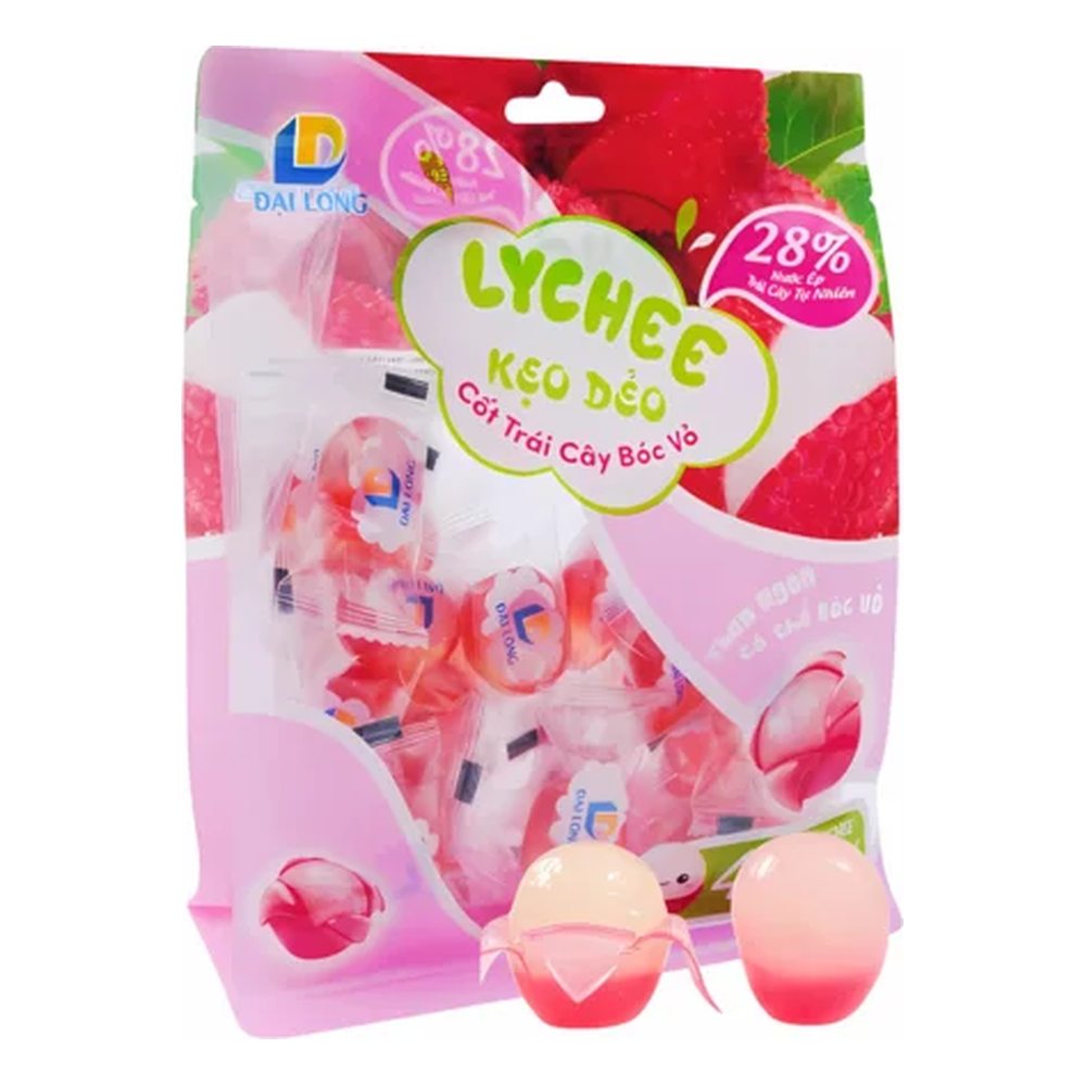 Kẹo dẻo trái cây bóc vỏ vị vải Đại Long 300gr/24