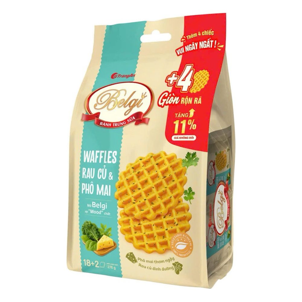 Bánh trứng sữa Belgi  rau củ & phô mai 250gr/20