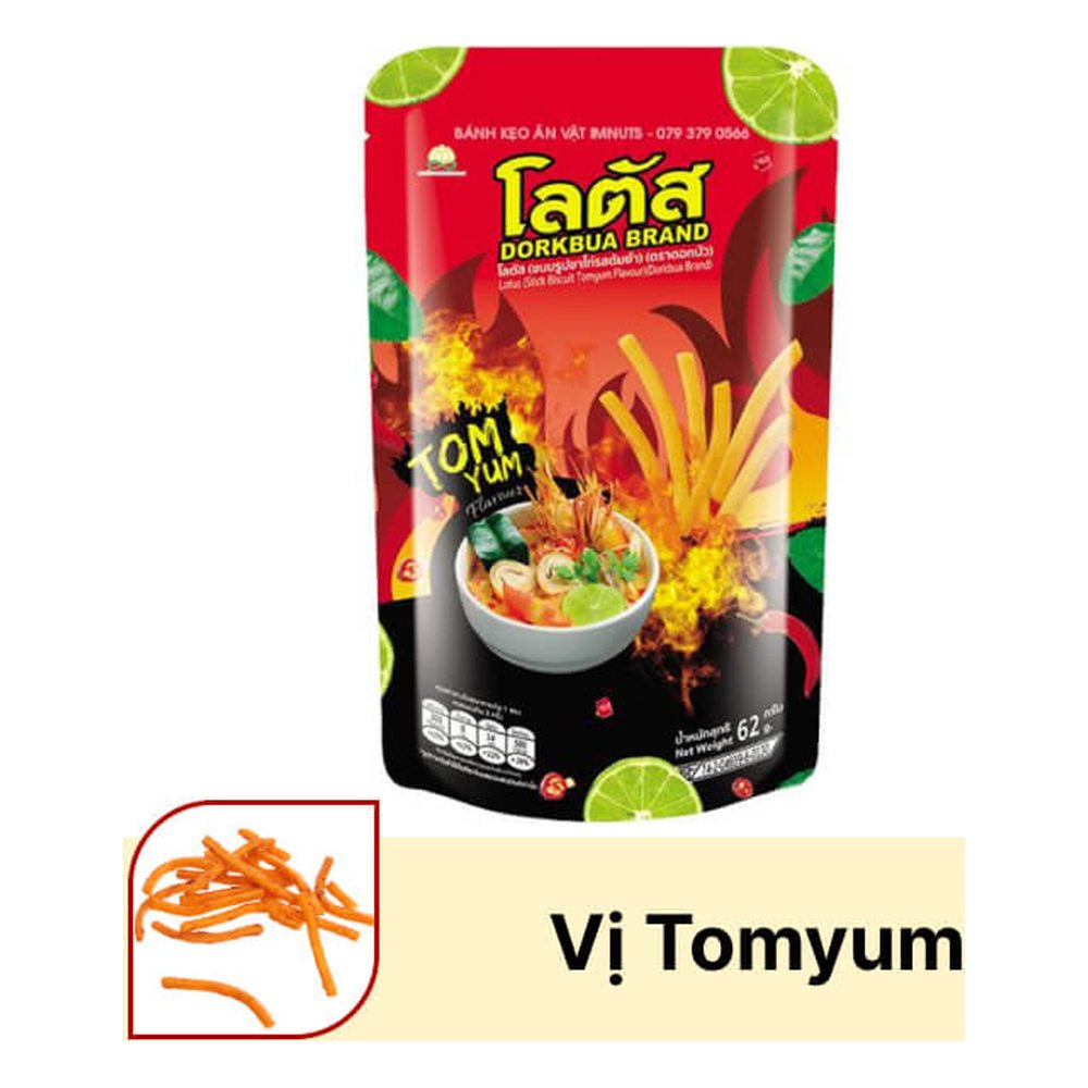 Bánh que vị tom yum Dorkbua Brand 62gr/48