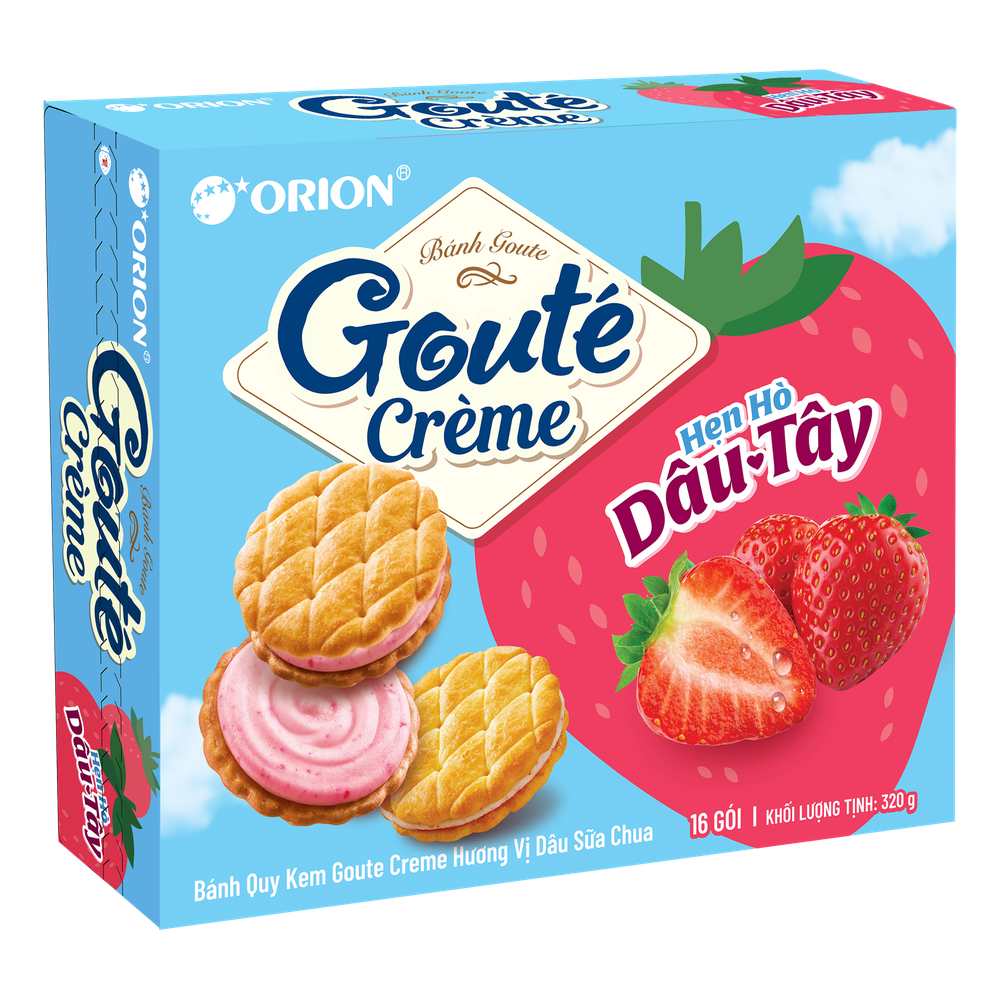 Bánh Goute Creme hương vị dâu sữa 16P 320gr/8
