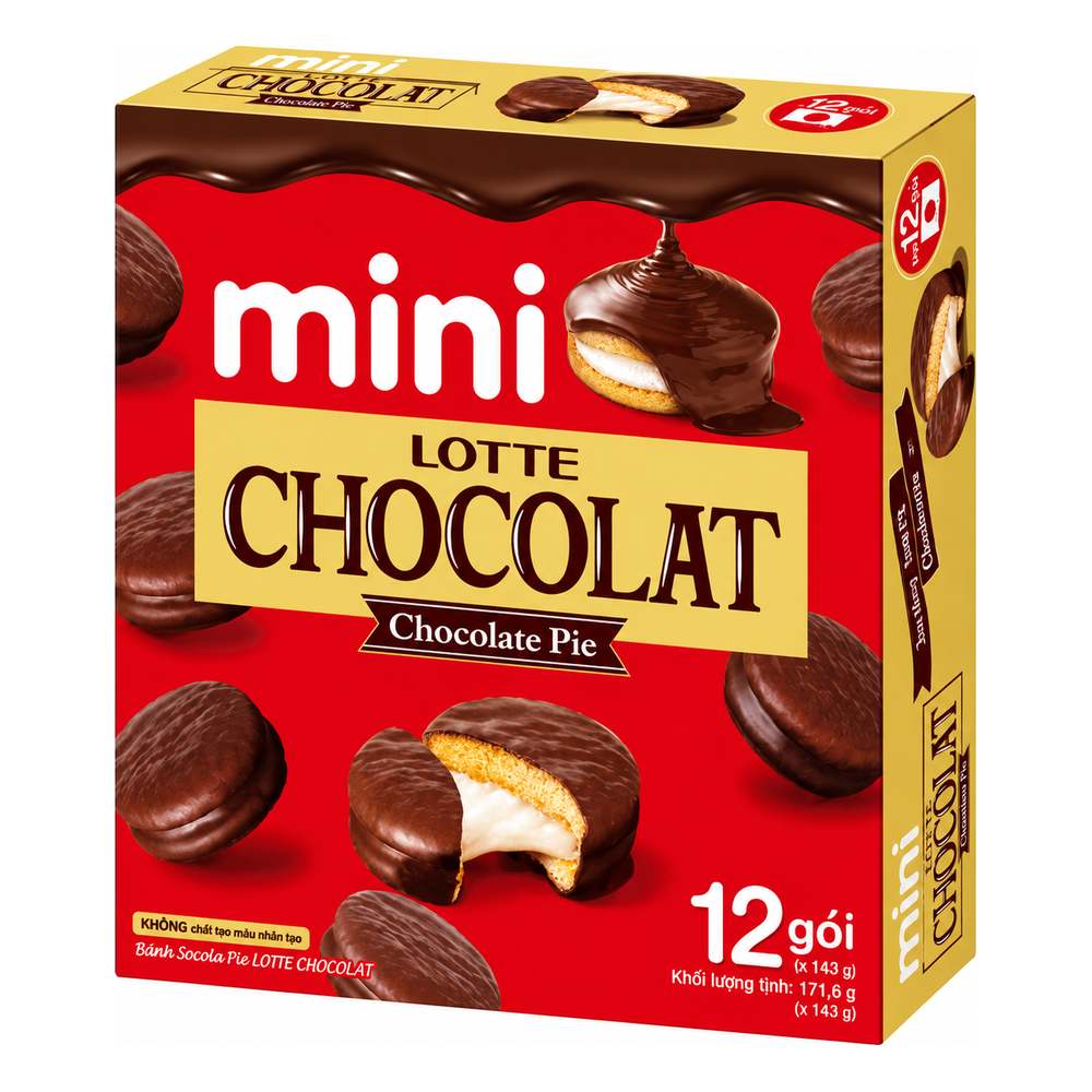 Bánh Lotte Chocolate Mini 171,6gr (12 gói *14,3gr)/8