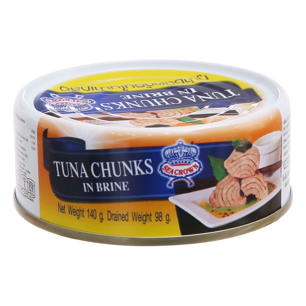 Cá ngừ xắt khúc ngâm muối Seacrown 140gr/48