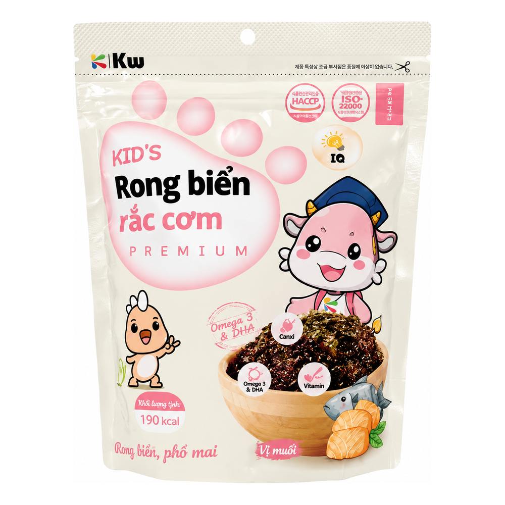 Rong biển rắc cơm ruốc cá hồi phô mai Kwook 40gr