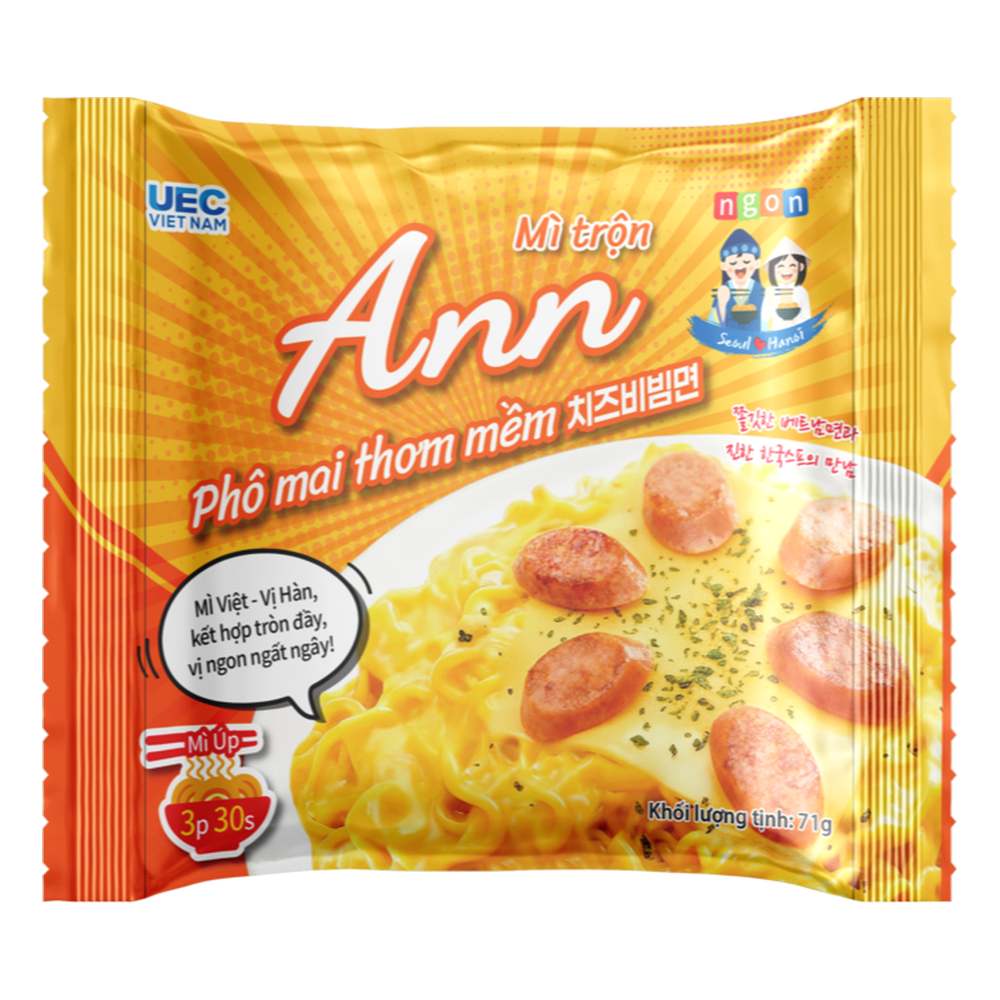 Mì trộn Ann phô mai thơm mềm 71gr