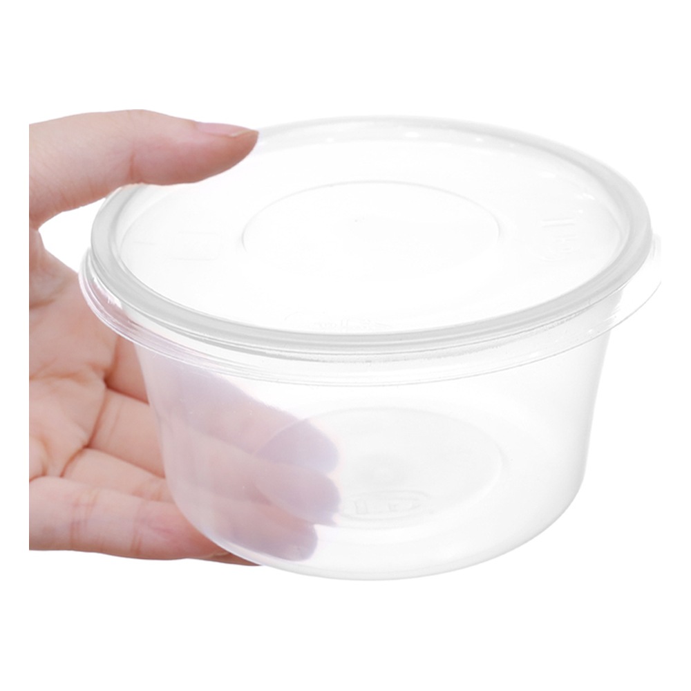 Hộp nhựa tròn 1 lần 500ml 5 chiếc + nắp