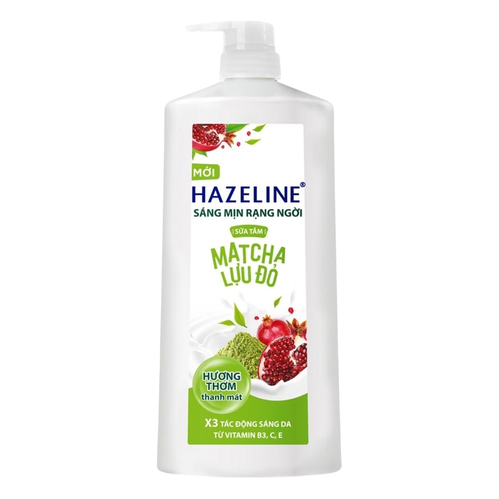 Sữa tắm Hazeline Matcha Lựu Đỏ/hoa nhài túi 900g/12