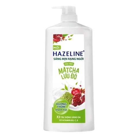 Sữa tắm Hazeline Matcha Lựu Đỏ/hoa nhài túi 900g/12