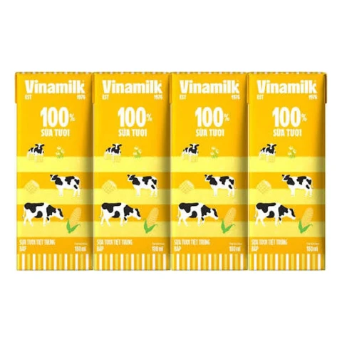 Sữa tươi tiệt trùng VNM bắp 180ml*4/12
