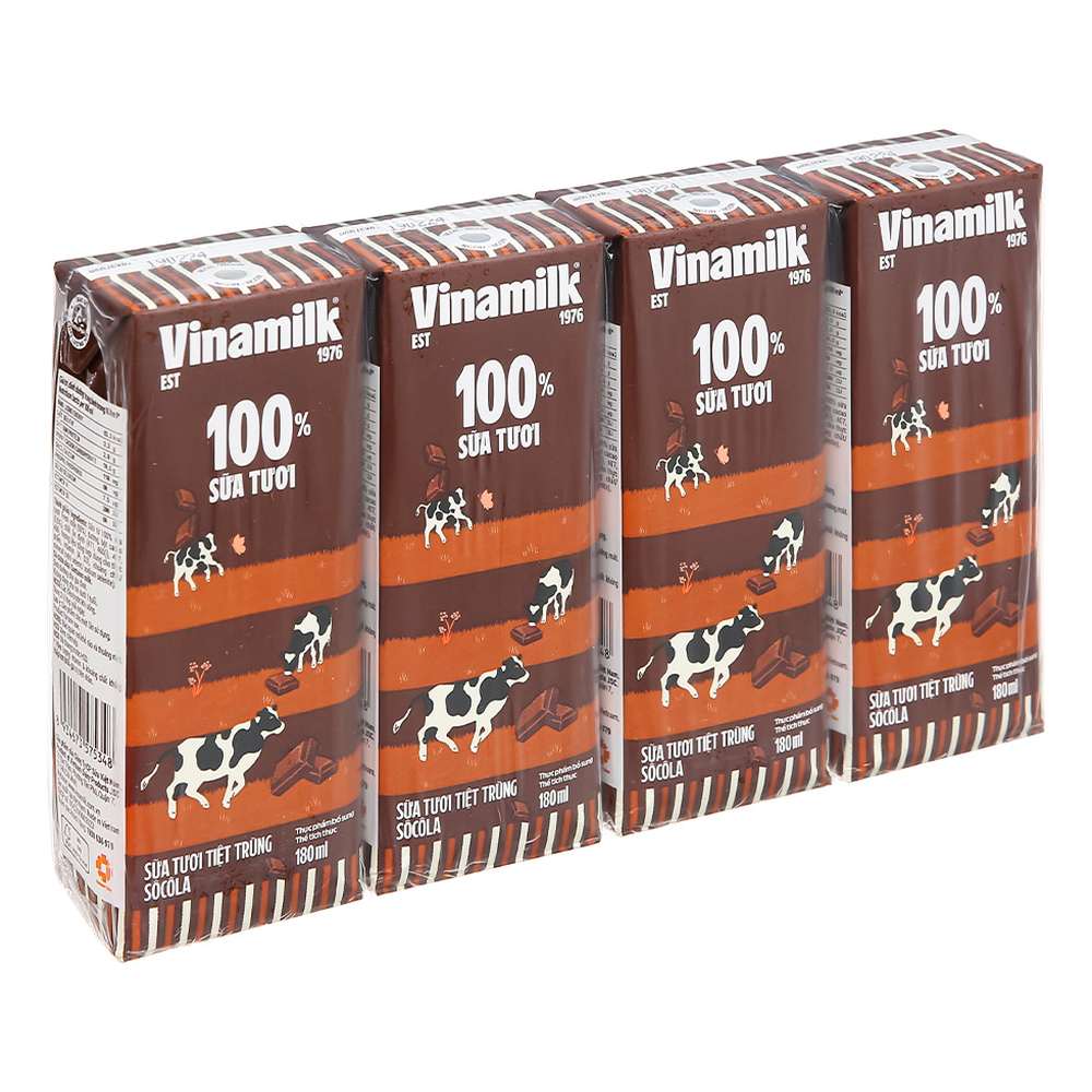 Sữa tươi tiệt trùng VNM tách béo sô cô la 180ml*4/12