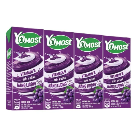 Sữa chua uống Yomost Dutchlady hương nho vỉ 4*170ml/12