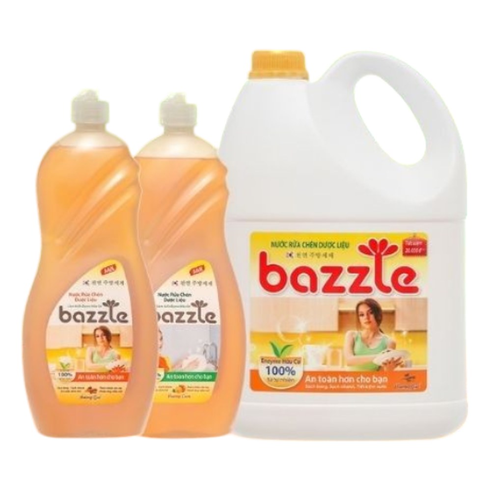Nước rửa chén Bazzle dược liệu hương quế 3.2kg