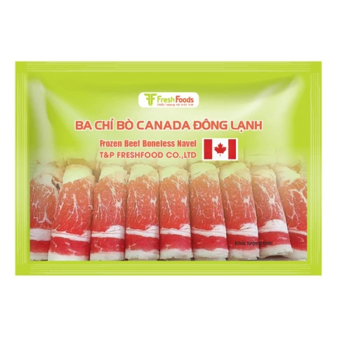 Ba chỉ bò Canada đông lạnh Freshfood 300gr/30
