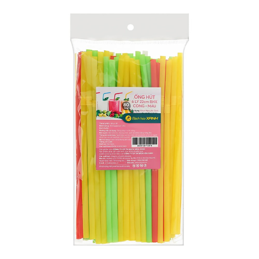 Ống hút gập mầu loại ngắn     TQ150